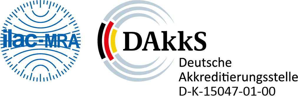 D K 15047 01 00 DAkkS Symbol ISO17025 Gigahertz-Optik